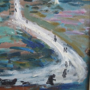 Image of French Oil Painting, 'To the Lighthouse' Akos Biro (1911-2002)