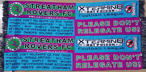 Image of Streatham Rovers FC / Xtermin8 Rat Poison Football League half & half scarf