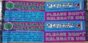 Image of Streatham Rovers FC / Xtermin8 Rat Poison Football League half & half scarf