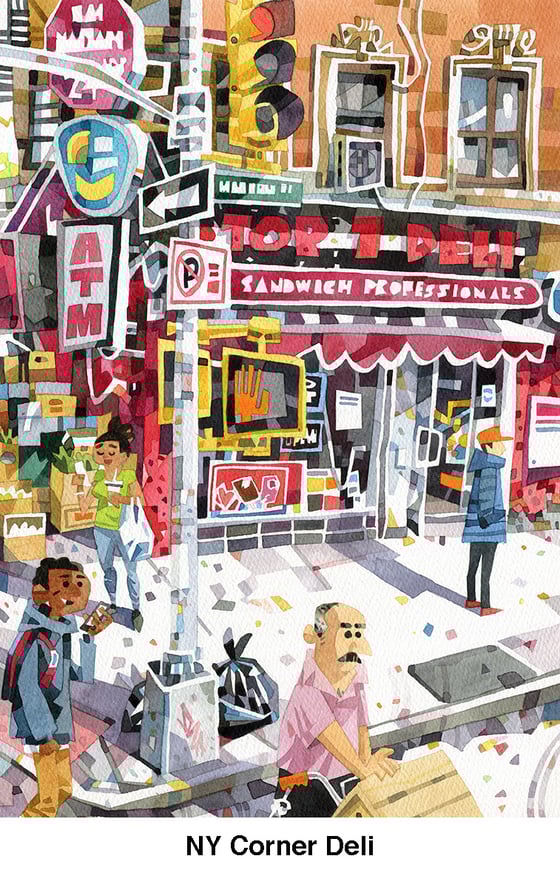 Image of New York watercolour prints