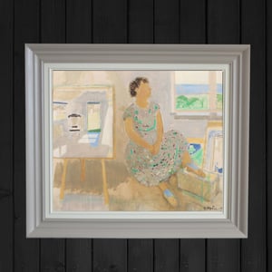 Image of 1949, Swedish Oil Painting,'The Artists Studio in Summer,' Tor Hörlin (1899 - 1995)