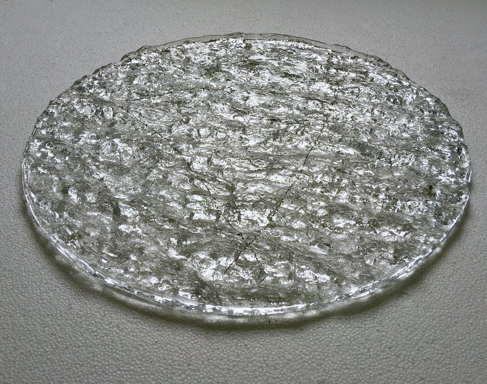 Image of 19" Drum-Shaped Glass Flush Mount by Kaiser