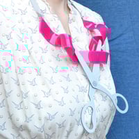 Image 3 of Fancy Ribbon and Scissors Statement necklace