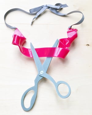 Image of Fancy Ribbon and Scissors Statement necklace