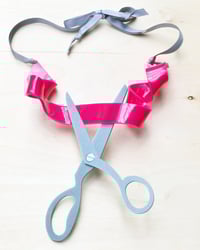 Image 4 of Fancy Ribbon and Scissors Statement necklace