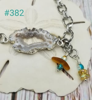 Image of Drusy- Sea Glass- Crystals- Bracelet- #382