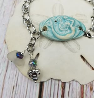 Image of Handmade- Mermaid- Sea Glass- Balu Bead- Bracelet- #383