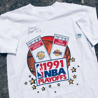 Original 1991 NBA Playoffs Lakers Vs. Warriors Tee.