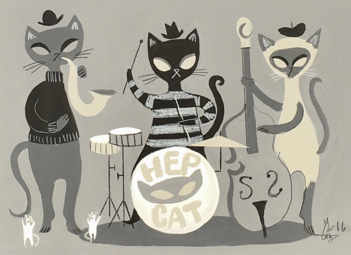 Jazzy Cats 2 - 5x7 | El Gato Gomez