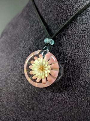 Flower pendant and earring set