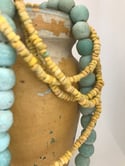 Long Clay Beaded Necklace - Yellow