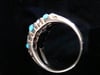 Edwardian 18ct yellow gold natural turquoise, pearl and diamond band