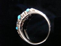 Image 2 of Edwardian 18ct yellow gold natural turquoise, pearl and diamond band