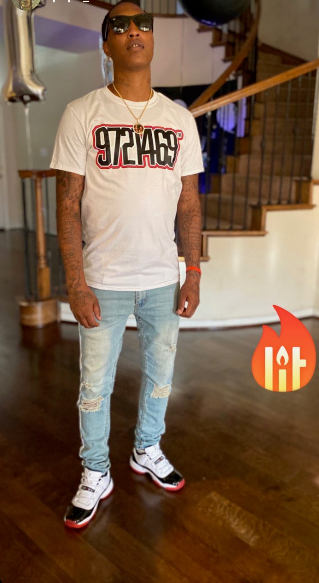 Image of BRED TRIO - White Tee - 9721469™  (Patent Leather Black /Red/White)