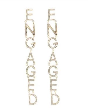 ENGAGED Letters Dangle Earrings