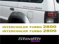 Mitsubishi Shogun pajero Intercooler turbo 2800 side decals