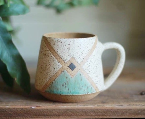 handmade car mug with wheel ceramic