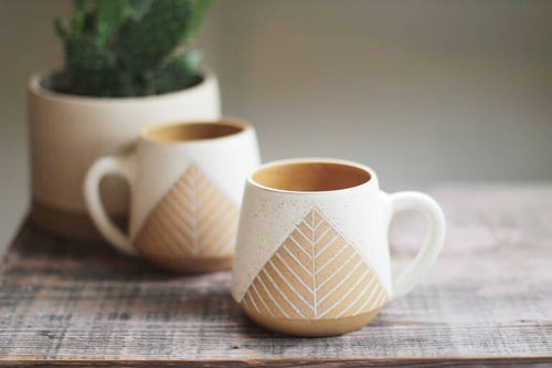 Image of White Speckled Pyramid Mug