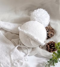 Image 2 of Newborn knitted set for photoshoots | white
