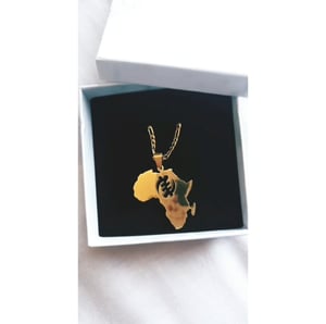 Image of GYE NYAME AFRICA MAP NECKLACE 