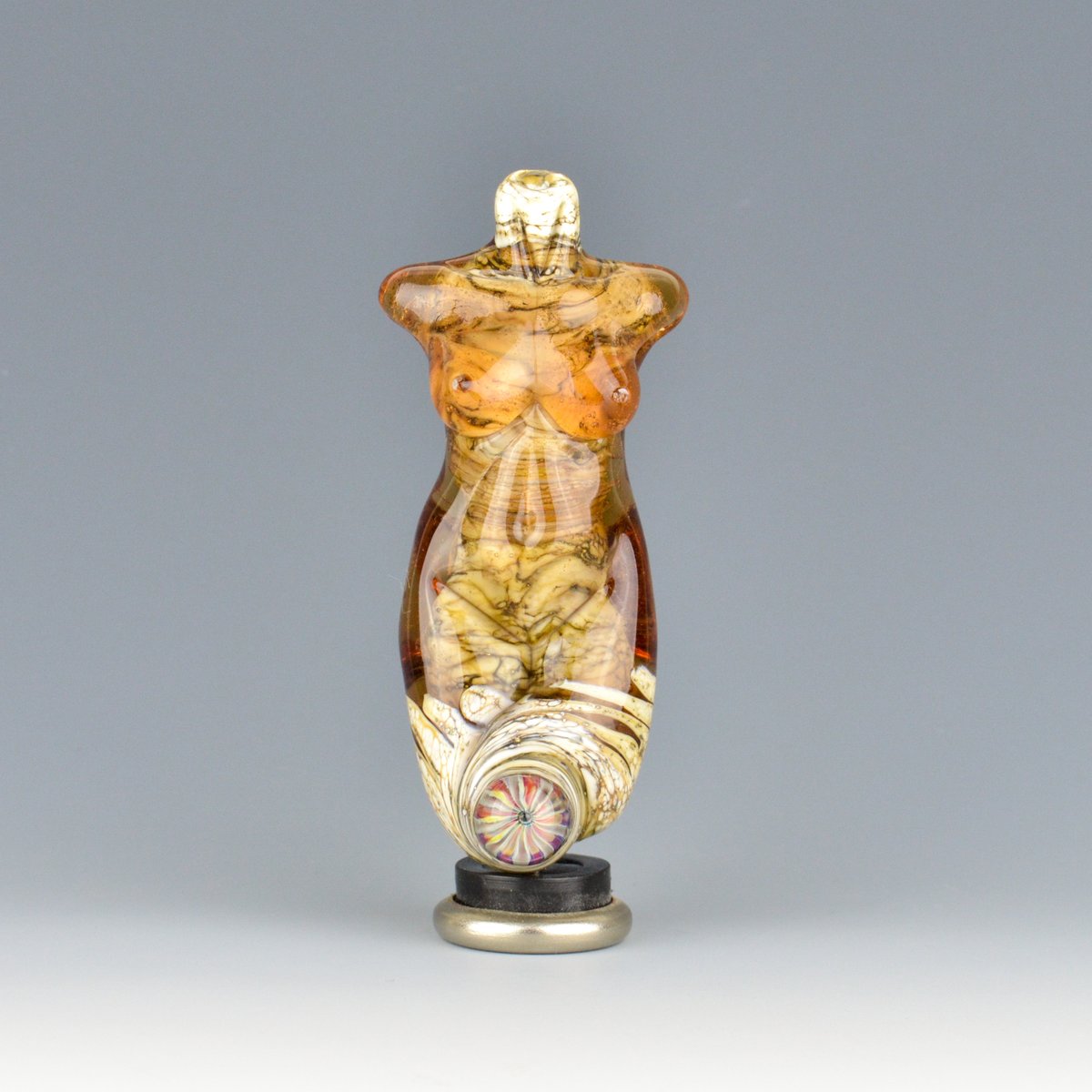 Image of XXL. Amber Rose Goddess - Flamework Glass Sculpture Bead 