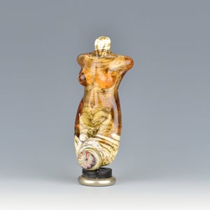 Image of XXL. Amber Rose Goddess - Flamework Glass Sculpture Bead 