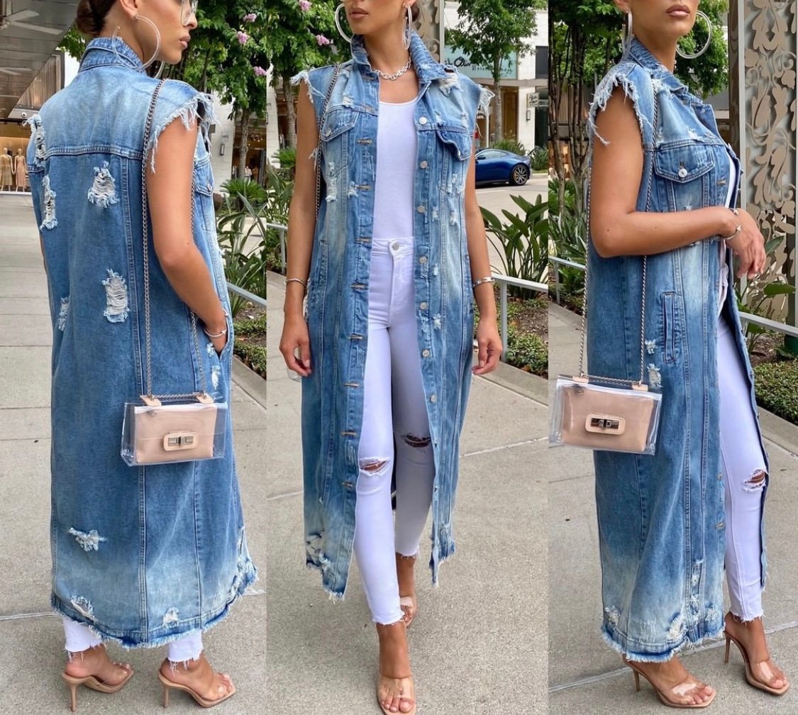 DENISE DENIM ANKLE LENGTH VEST INTRINSIC DIOR BOUTIQUE