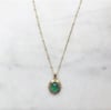 Victorian oval emerald pendant necklace