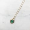 Victorian oval emerald pendant necklace