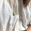 Victorian oval emerald pendant necklace