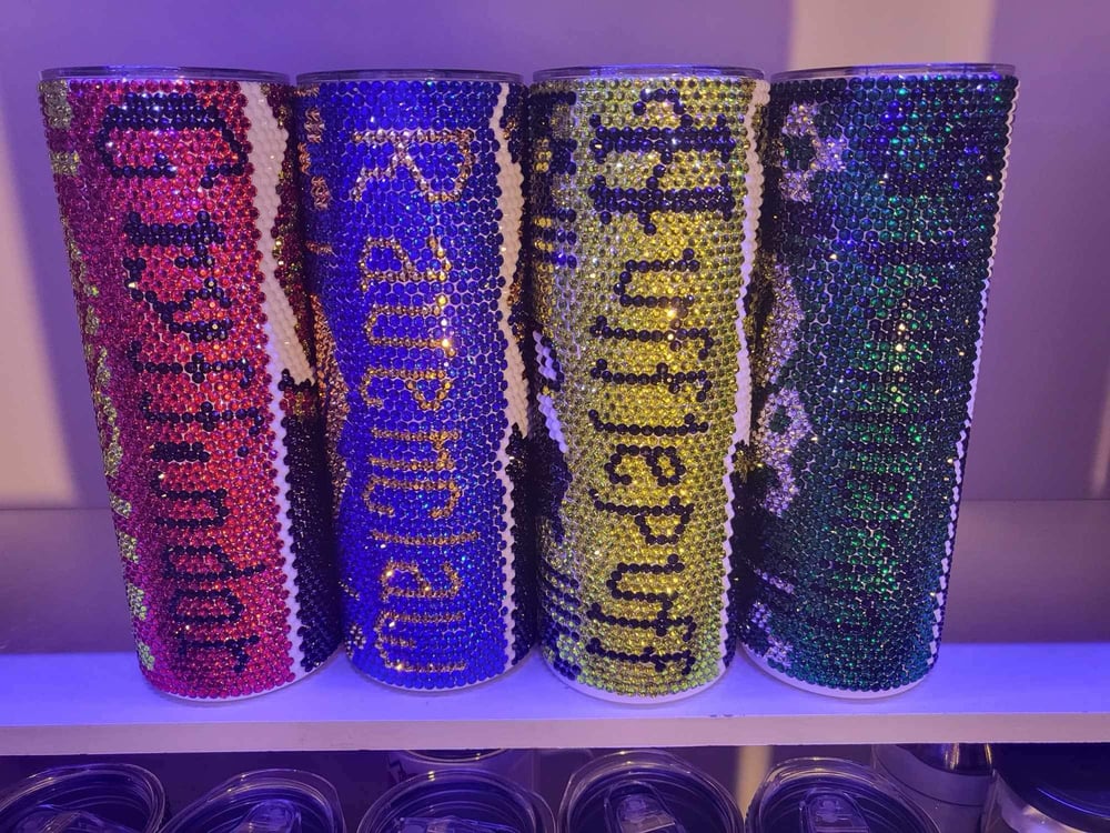 Image of Harry Potter houses rhinestone tumbler 