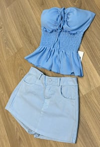 Image 4 of Bandeau shirred top - 3 colours