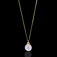 Image 2 of Purple Louis Vuitton Pastille Logo Necklace