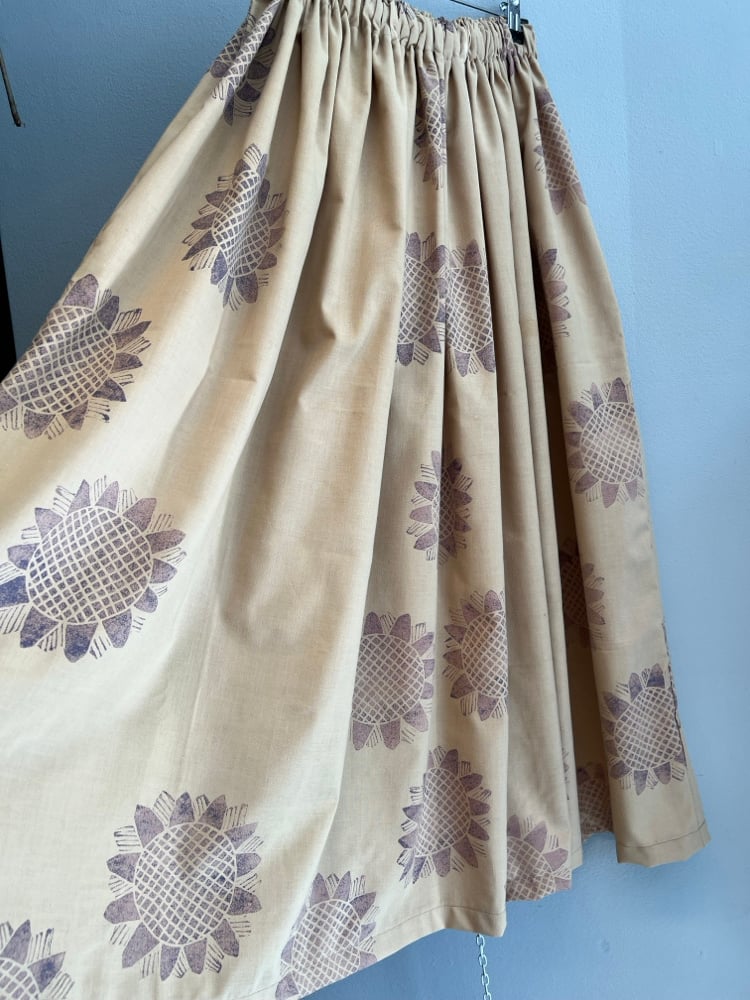 Image of Beige with purple print skirt (xs-xxl)