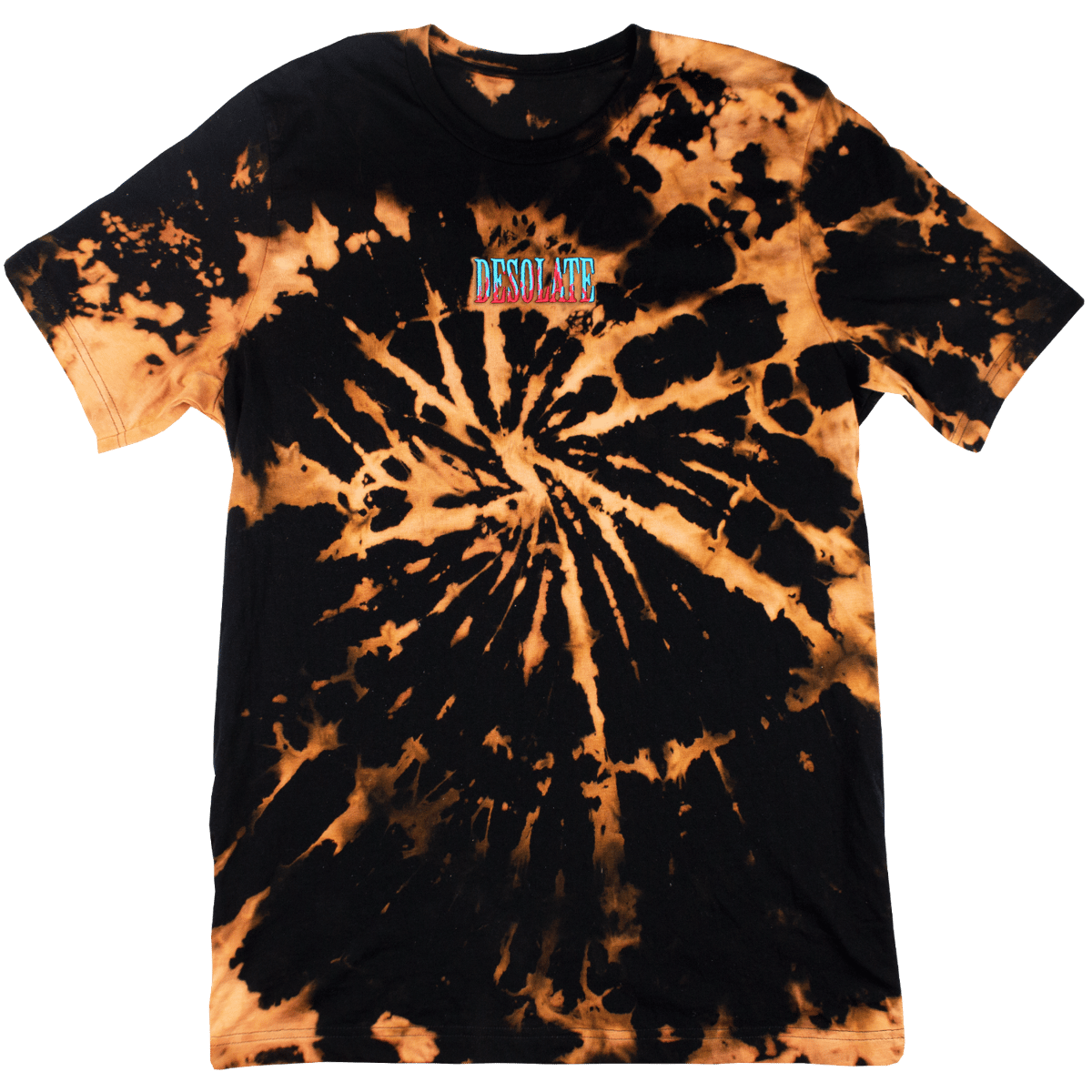 Bleached Embroidered Flame Logo Tee | DESOLATE