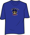 BLUE T SHIRT WITH BLUE LA HAT LOGO