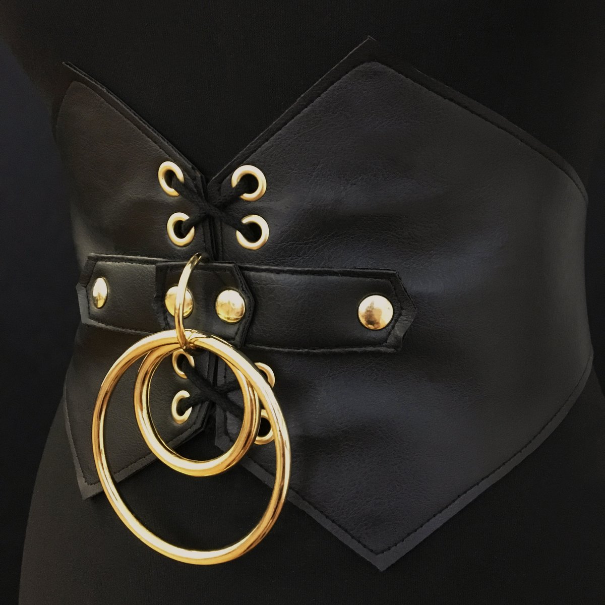 Infinity waist belt cincher gold