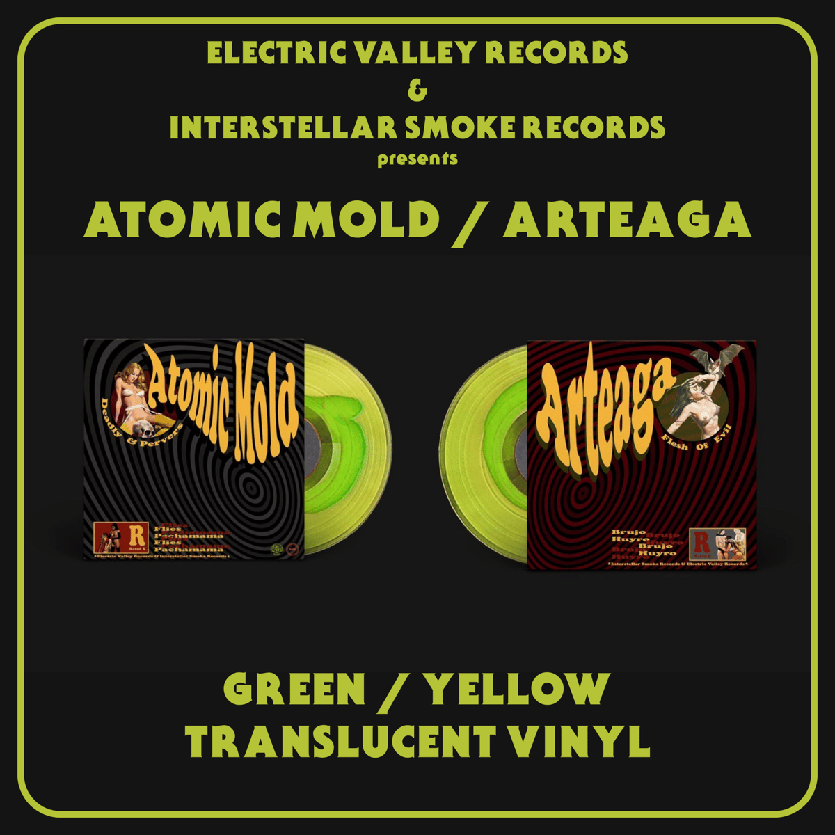Image of ARTEAGA/ATOMIC MOLD LTD 90X TRANSLUCENT GREEN/YELLOW VINYL