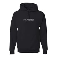 Image 1 of Black 3M Reflective Unlinkable I'm Around Though Hoodie