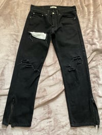 Black Zipper Denim Pant