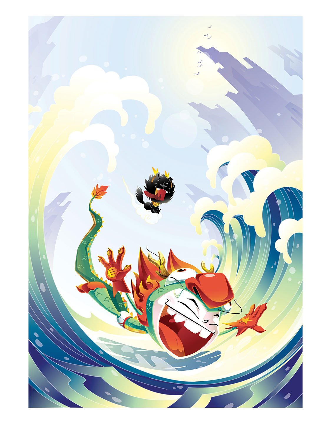 Dragon Boy Splash 11 x 14" Print