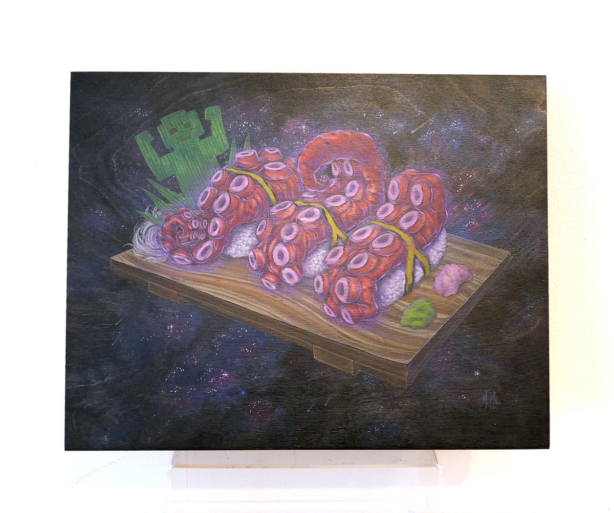 Intergalactic Kaiju Sushi Original Painting