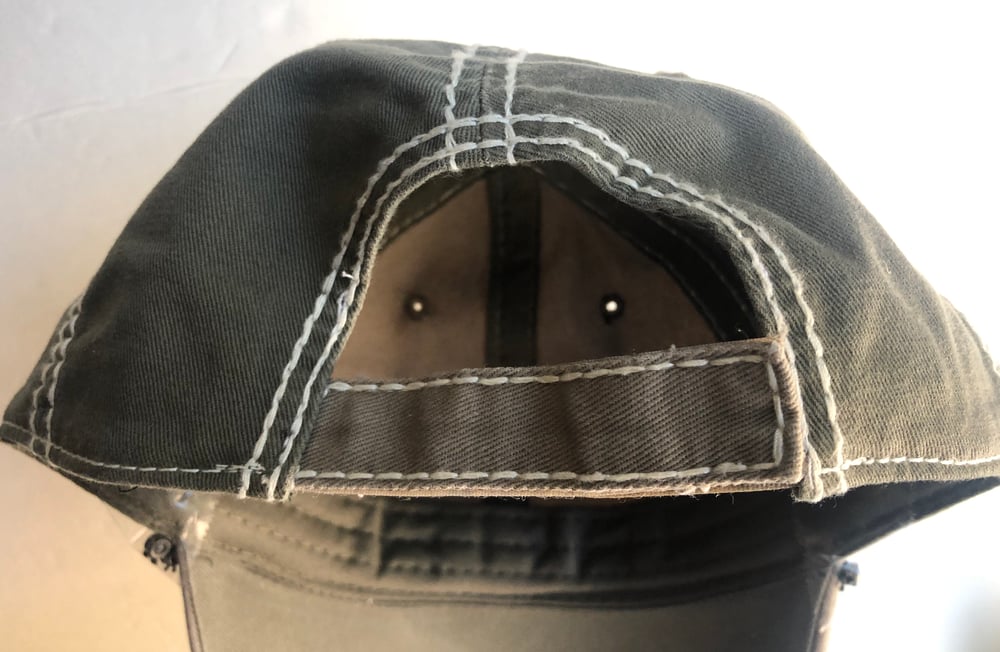 Olive/Khaki Baseball Hat Crystal Silver Cross