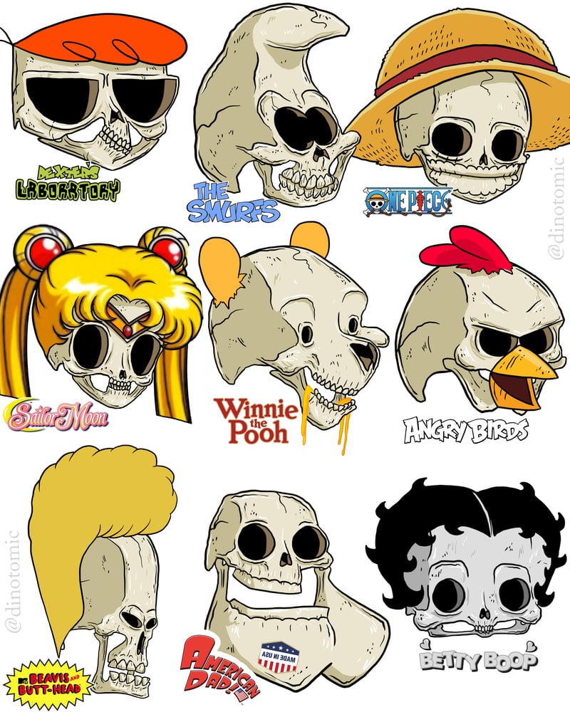 Image of #235 Skull cartoons 5