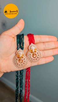 Image 1 of Long American Diamond Hydrocrystal (Ganesh Temple) Mala Only