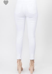 Image 3 of Distressed White Skinny Jeans