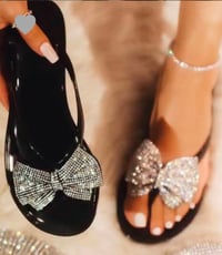 Image 2 of Bling Rhinestone Thong Sandal