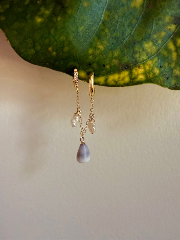 Image of Shell double hoops