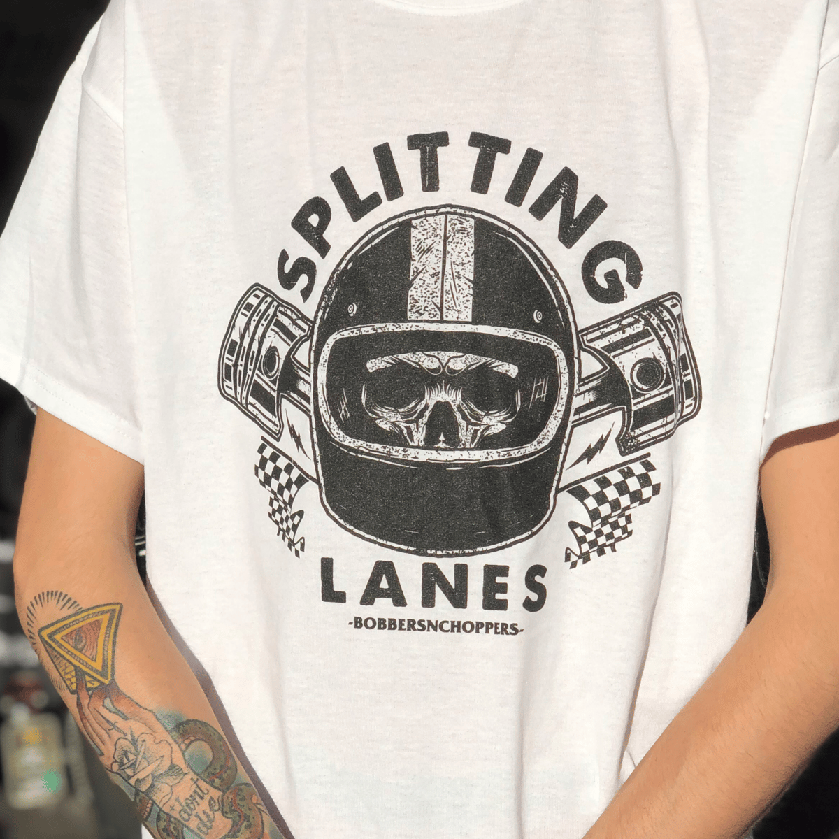 splitting lanes and legs t shirt