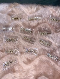 Glitter Word Hair Pins